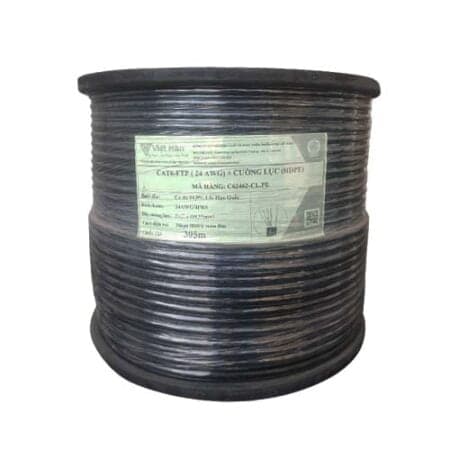 Cáp mạng CAT6A FTP kèm cường lực 24AWG – PE