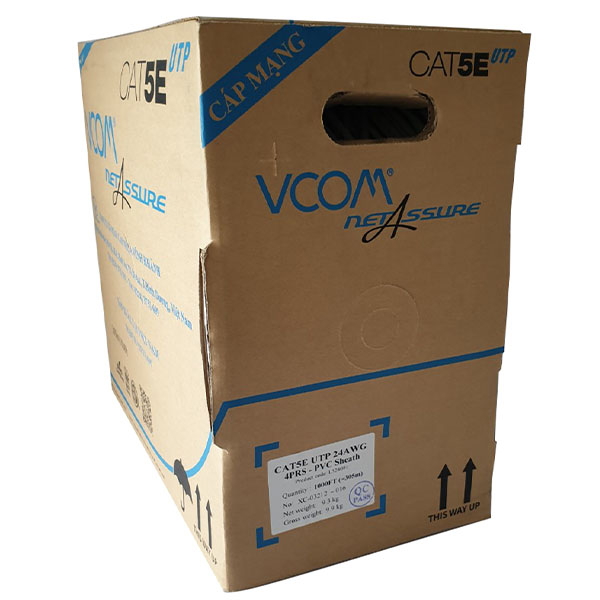 Cáp mạng Vcom Cat5e UTP 24AWG 4PRS