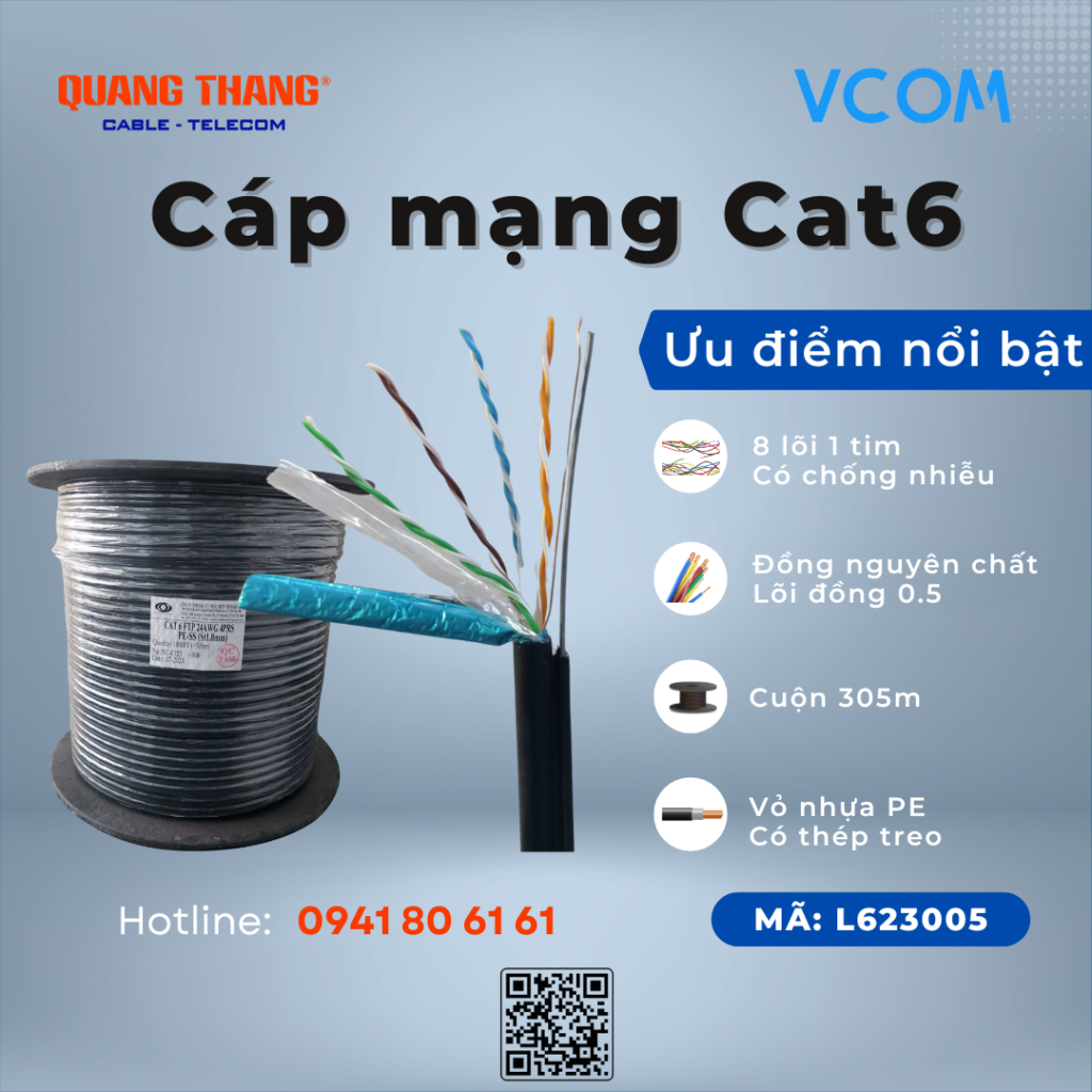 Cáp Mạng Cat6 Ngoài Trời Chống Nhiễu