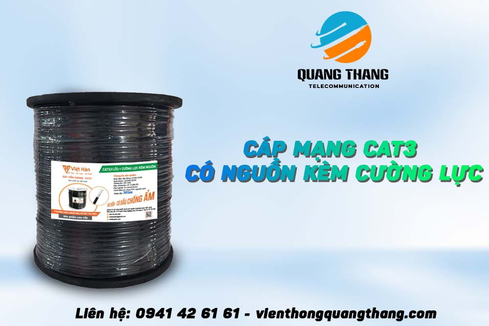 Cáp mạng CAT3 kèm nguồn có cường lực LS-DVH