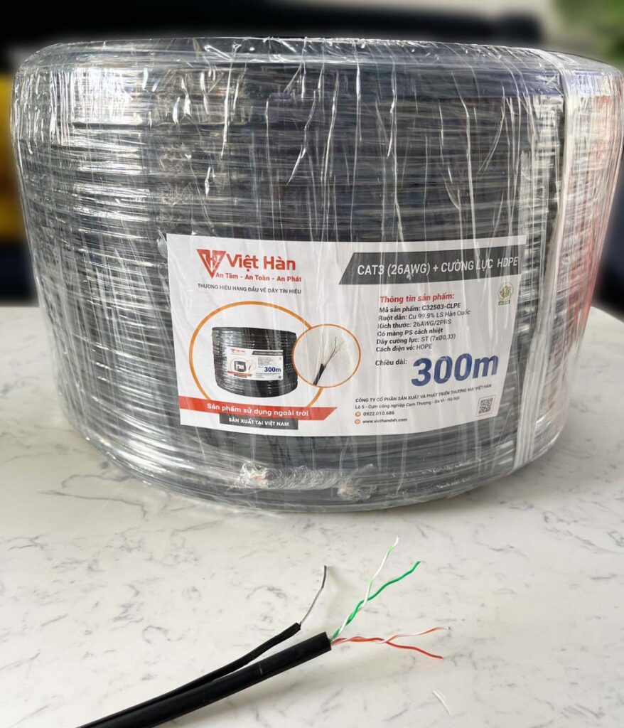 Cáp mạng CAT3 4 lõi có thép treo